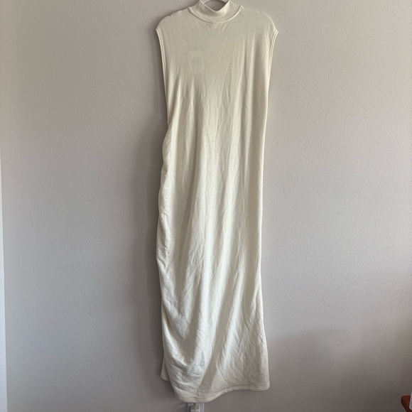 NWT Daily Practice by Anthropologie Mock-Neck Ruched Midi Dress Women’s 2X White - Picture 7 of 9